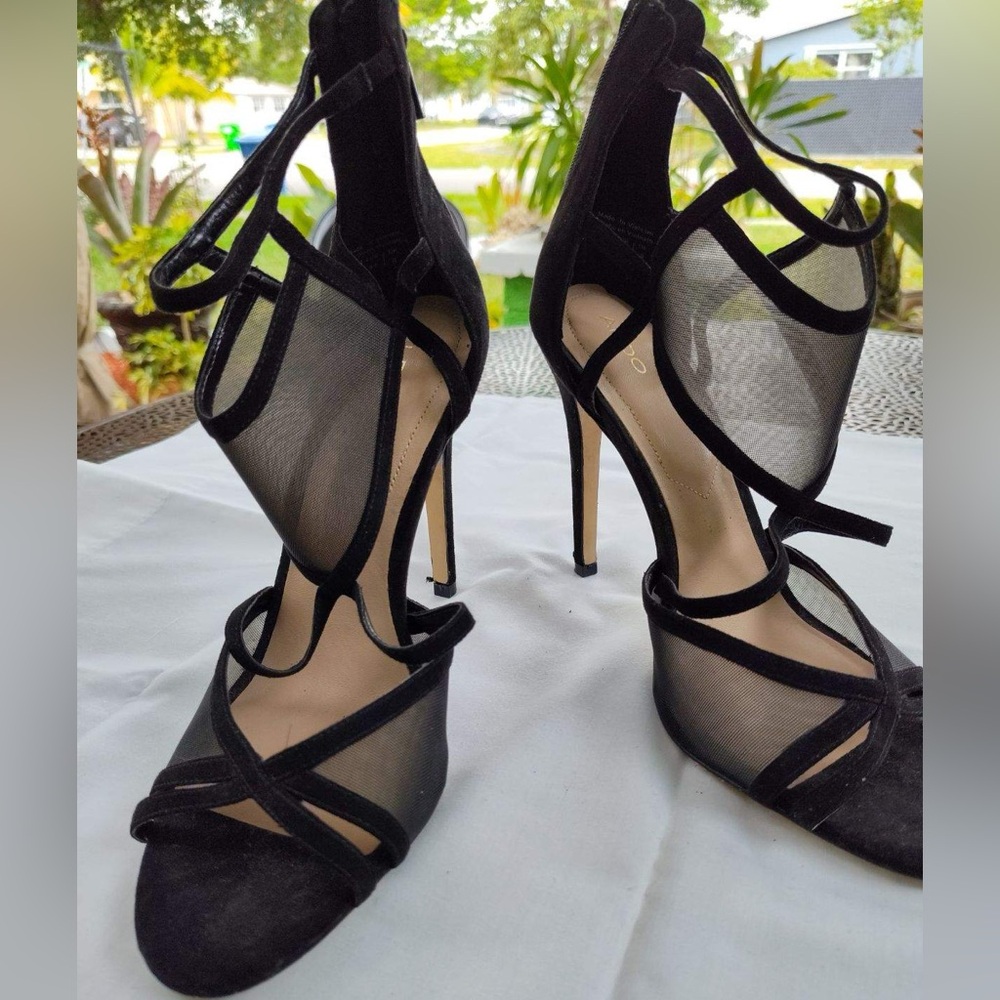 Aldo Mesh Sandal Heels